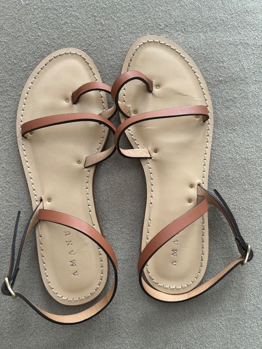 Amanu Tan leather sandals 38